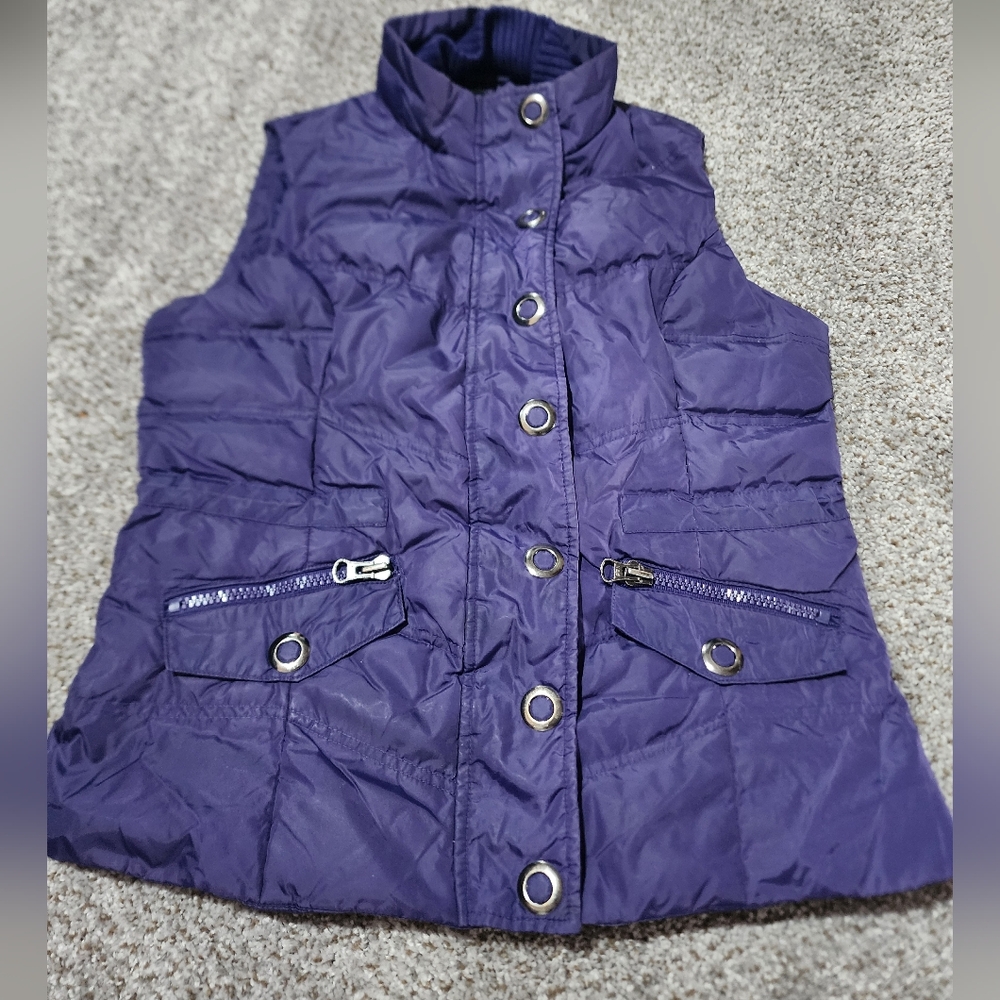 Style & Co Macy's Eggplant Purple Sport Women’s Puffer Vest Size S